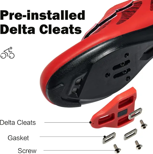 Vista 2 de Men's Women's Riding Cycling Shoes with Delta Cleat Set Compatible with Peloton SPD for Indoor & Outdoor Road Racing Lock Pedal Bike