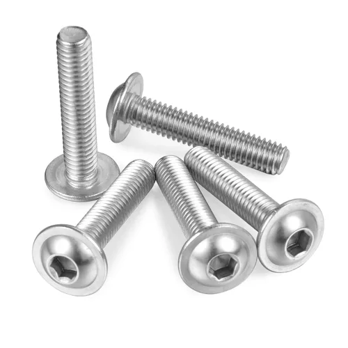Vista 4 de Tornillos de cabeza de botón con brida M3-0.5 × 6MM 304 Stainlss acero 18-8 totalmente roscados, pernos Allen Socket Drive, 100