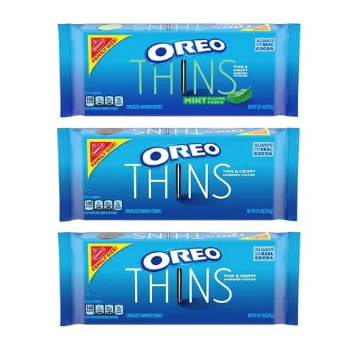 Vista 22 de OREO Galletas de sándwich de chocolate con crema sabor a chips de Java tamaño familiar, 17 onzas