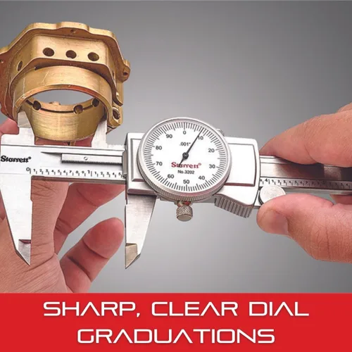Vista 5 de Starrett Calibrador de esfera con bisel ajustable y estuche incluido - Cara blanca, rango de 0-15,24 cm, precisión de -0,001", graduación de 0,001