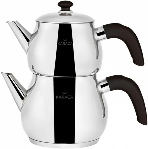 Vista 5 de KARACA Adelya - Juego de tetera, 1,1 litros, acero inoxidable, negro, turco, compatible con inducción, apto para lavavajillas, 2 años de garantía
