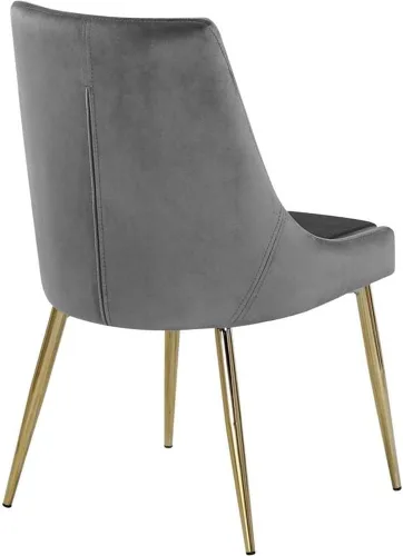 Vista 4 de Meridian Furniture Karina Collection Modern - Silla de comedor tapizada de terciopelo contemporánea con patas de metal resistentes, juego de 2, 19.5