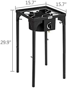 Vista 2 de Estufa de campamento para exteriores, cocina de gas propano de alta presión, quemador portátil de hierro fundido para patio