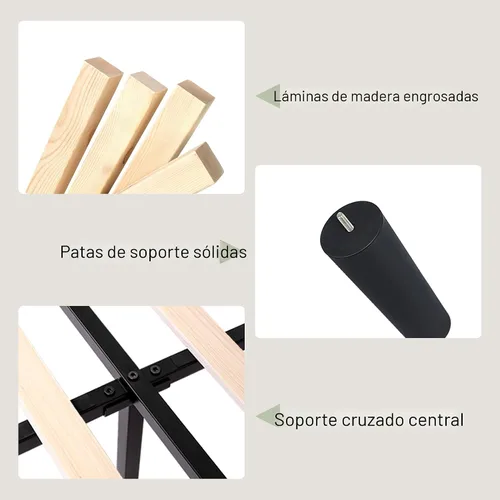 Vista 5 de Feonase - Base de cama tamaño completo con respaldo de alas de lujo y estación de carga rápida, base de cama tapizada con botones y cabecera