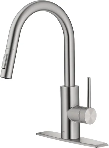 Vista 37 de KRAUS Oletto - Grifo de barra de cocina de un solo mango con ensamble de montaje superior QuickDock en latón cepillado, KPF-2600BB