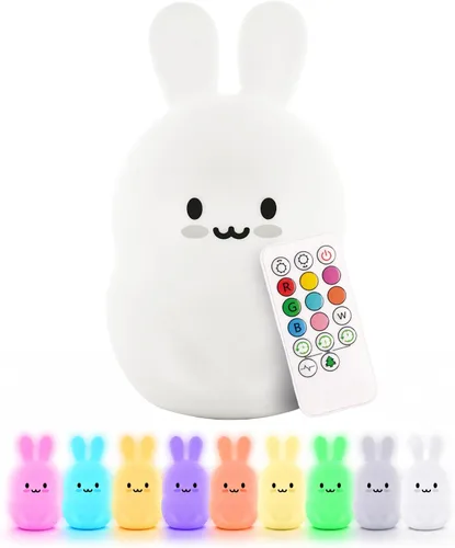 Vista 12 de Lumipets Pepper The Puppy Dog - Luz nocturna de silicona blanda para niños Bonita luz nocturna con control remoto y control táctil