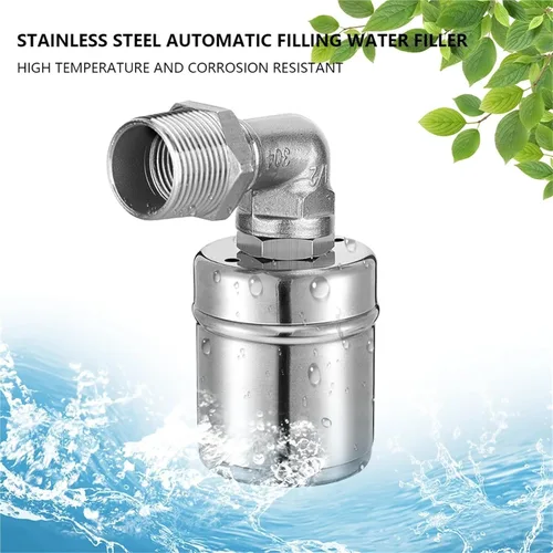 Vista 3 de 1/2'' 3/4'' 1'' Automatic Water Level Control Stainless Steel Floating Ball Valve Mini Float Tank Anti Corrosion(1/2",Side Water Inlet)