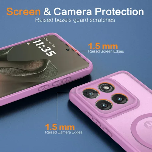 Vista 5 de Funda para Motorola Moto Edge 2025, compatible con Magsafe Rosa