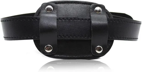 Vista 5 de Romi Fantasy Gags Bozales fetiche de silicona negra consolador boca mordaza con correas de cuero ajustables para parejas