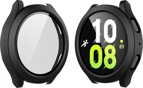 Vista 7 de Langboom Funda rígida negra compatible con Samsung Galaxy Watch 5 Galaxy Watch 4 de 1.575 pulgadas (1.575 in) con protector de pantalla, protector