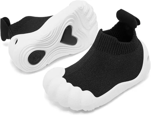 Vista 4 de Engtoy Zapatos de calcetín para bebés, zapatos para caminar para niños y niñas, zapatillas de cinco dedos cerrados, sin cordones