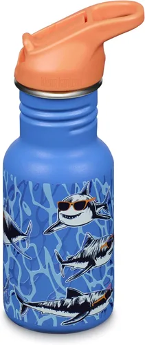 Vista 8 de Klean Kanteen Botella de Agua Clásica para Niños de 12 oz con Tapa Deportiva Flip Seal y Pajita - Tapa 100% A Prueba de Fugas - Material de Acero