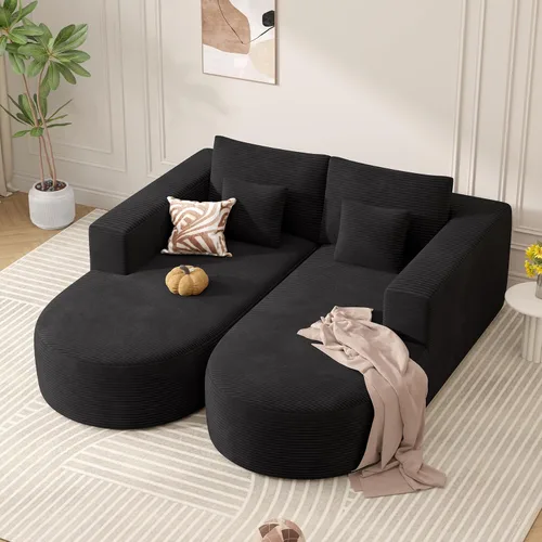 Vista 25 de Sofá cama modular, sofás de nube convertibles para sala de estar, 2 tumbonas de pana sin hueso, sofá cama de gran tamaño para dormitorio,