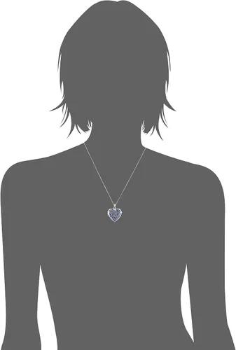 Vista 3 de Filigrana de plata de ley corazón collar con camafeo, 18