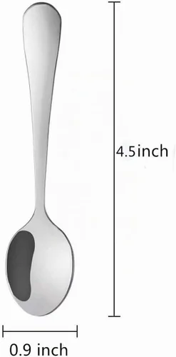 Vista 2 de Cucharas de café Demitasse de 10 piezas, mini cucharas de café de acero inoxidable de 4.5 pulgadas