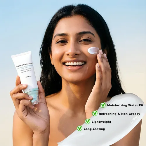 Vista 3 de Protector solar coreano Centella SPF 50+ de amplio espectro, fórmula mineral sin fundición blanca, protector solar diario ligero para pieles