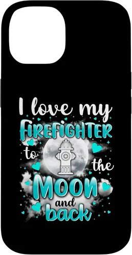 Vista 4 de Firefighter Wife I love my husband to the moon and back - Carcasa para iPhone 16