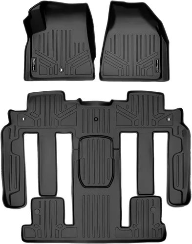 Vista 19 de SMARTLINER Juego de revestimientos de 2 filas y carga detrás de la segunda fila, color tostado, compatible con Buick Enclave 2009-2017/Chevrolet