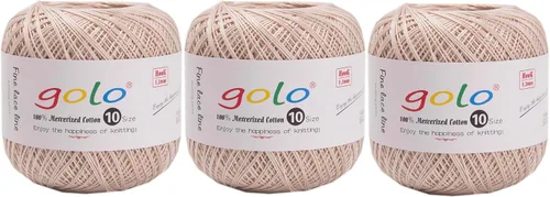 Vista 118 de Golo - 3 bolas de hilo de ganchillo tamaño 10, hilo de crochet para tejer a mano 102