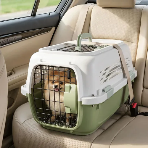 Vista 3 de Magshion - Transportador para perros y gatos de 18 pulgadas, color verde Blanco+verde