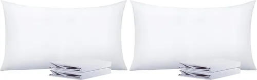 Vista 166 de NTBAY Juego de fundas de almohada estándar, paquete de 2 fundas de almohada de microfibra cepillada de 20 x 26 pulgadas, suaves, sin arrugas