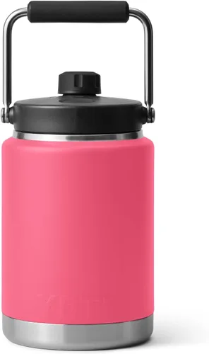 Vista 3 de YETI Rambler Jarra de Medio Galón, Aislada al Vacío, A Prueba de Fugas, Acero Inoxidable con MagCap Rosa (Tropical Pink)