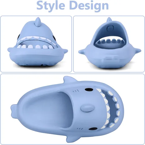Vista 2 de Sandalias de baño con diseño de tiburón para niños y niñas Sandalias de ducha para niños y niñas Sandalias de playa y piscina Secado rápido