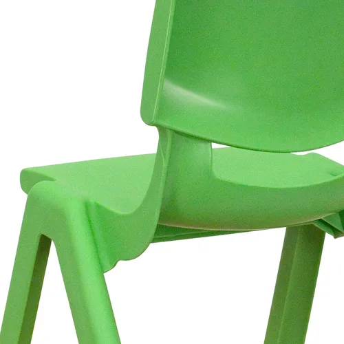 Vista 8 de EMMA + OLIVER Paquete de 2 sillas escolares apilables de plástico verde con asiento de 10.5 pulgadas de alto, silla preescolar