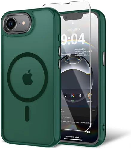 Vista 173 de Funda para iPhone 11 con protector de pantalla, compatible con MagSafe, ultra delgada, translúcida, mate, a prueba de golpes, color negro