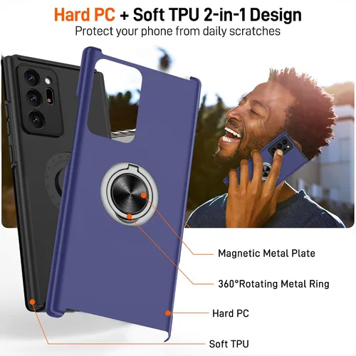 Vista 155 de Gritup - Funda para Galaxy A05S con protector de pantalla HD×2, funda protectora para teléfono a prueba de golpes con soporte magnético de anillo