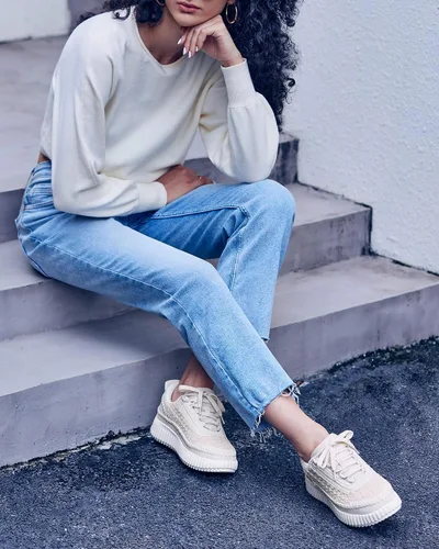 Vista 3 de Coutgo Zapatos deportivos de plataforma para mujer, con cordones, cómodos, informales, a la moda, para caminar