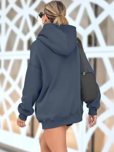 Vista 69 de AUTOMET Sudaderas de gran tamaño con capucha de forro polar para mujer, camisas de manga larga, sudaderas con bolsillo para otoño 2025