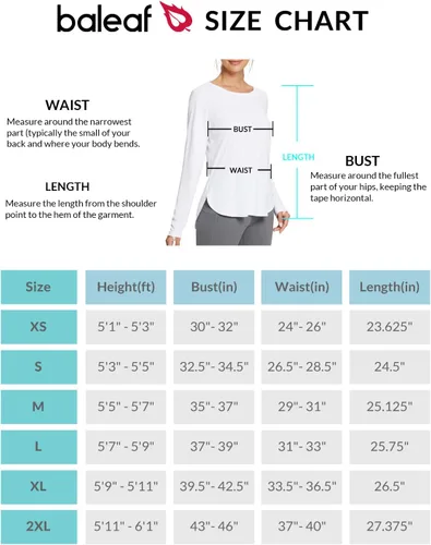 Vista 6 de BALEAF Camisetas de sol para mujer UPF 50+ de manga larga para senderismo, ligeras, de secado rápido, protección UV, ropa para exteriores