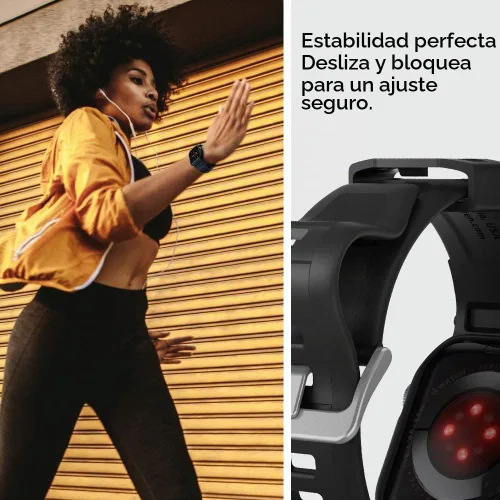Vista 8 de Spigen for Apple Watch 45/44mm 41/40mm Band Case Negro