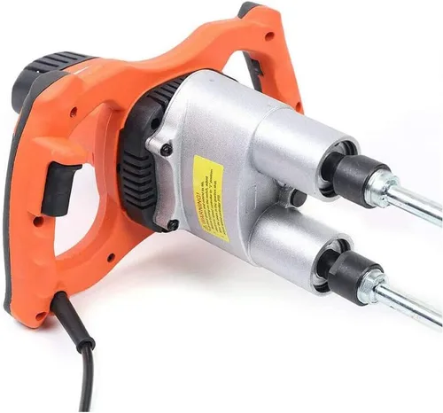 Vista 6 de ATO Mezclador de cemento eléctrico de 110 V 1800 W, paleta doble portátil, mezclador de hormigón de mortero de mano con varilla M14 para mezclar