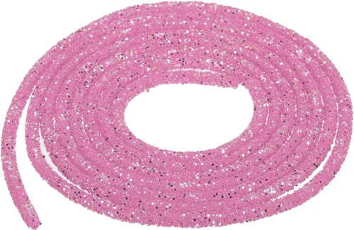 Vista 25 de MECCANIXITY Cuerda de lentejuelas con purpurina de 2.5 yardas, 6mm, 0.24 pulgadas, cuerda de tubo de lentejuelas con diamantes de imitación
