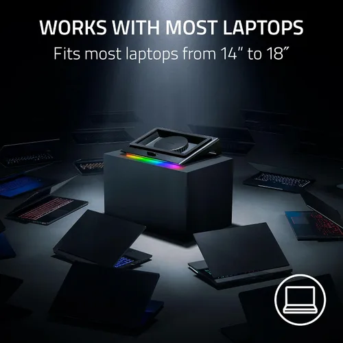 Vista 13 de Razer Almohadilla de enfriamiento para laptop Adaptativa, control