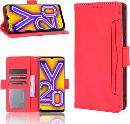 Vista 6 de Funda para Vivo Y20 2020, funda para Vivo Y20 2020 V2029 / Y20i V2027 Funda de piel sintética con tapa para Vivo Y20 2020, color negro