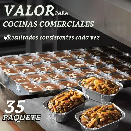 Vista 6 de Paquete de 35 mini moldes para pan de papel de aluminio de 1 libra, moldes de pan de aluminio para hornear, perfectos para hornear panes, pasteles