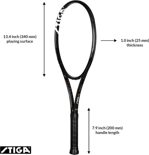 Vista 2 de STIGA Arena Unstrung Tennis Racket, Precision Carbon Fiber Racket Frame for Advanced & Experienced Tennis Players, Competition Approved