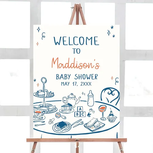 Vista 10 de Letrero de bienvenida para baby shower, personalizable, tema Berry Sweet, varios tamaños
