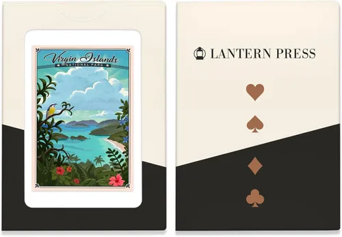 Vista 4 de Lantern Press Parque Nacional de las Islas Vírgenes, Litografía (52 cartas de juego, baraja de cartas de tamaño póker con comodines)