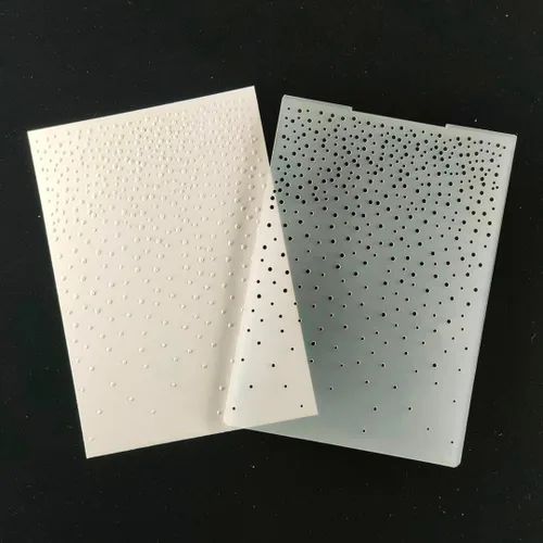 Vista 4 de KWELLAM Feliz Navidad Snowfall Copo de nieve puntos Fondo de plástico en relieve Carpetas para hacer tarjetas, álbumes de recortes y otras