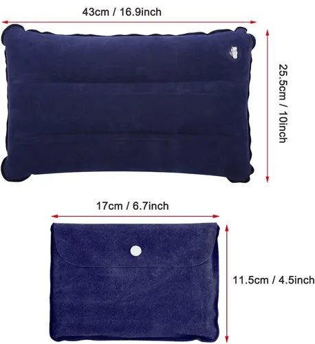 Vista 2 de plplaaoo Almohada de camping, almohada inflable de PVC, almohada plegable para mochileros, almohada de campamento lavable, almohada de viaje