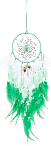 Vista 9 de Atrapasueños de árbol de la vida de mariposa de ensueño, decoración de pared, atrapasueños azul con piedra de cristal, atrapasueños de plumas hechas