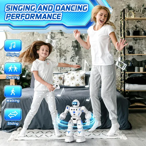 Vista 4 de Juguetes de robot para niños de 3 a 5 años, regalo de robots 2-Blanco