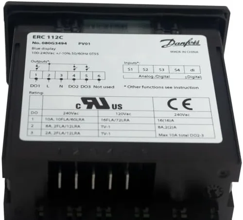 Vista 3 de Danfoss ERC 112C Controlador de refrigeración para comercializadores de puertas de vidrio, refrigeradores comerciales y congeladores, 110/220 V, 4