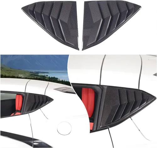 Vista 10 de Cubierta de persiana lateral trasera compatible con Chevrolet Corvette C8 2020-2025, cubierta de ribete de persianas de ventana trasera, accesorios