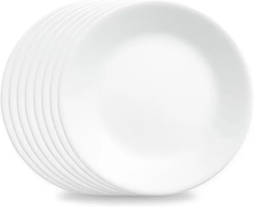 Vista 13 de Corelle Vitrelle - Juego de 6 platos para ensalada y aperitivos, vidrio de triple capa y resistente a las astillas, platos redondos ligeros de 6 3/4