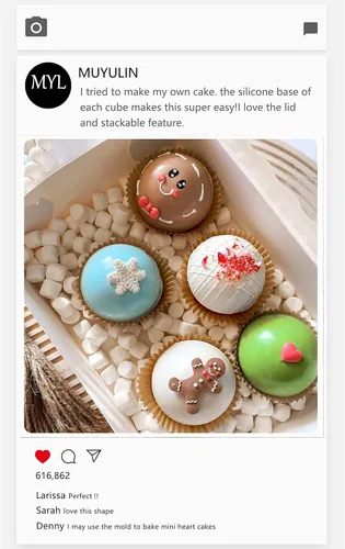 Vista 5 de Molde de silicona de fondant de hombre de jengibre navideño, 5 paquetes con copo de nieve, Papá Noel, moldes de chocolate para hornear galletas